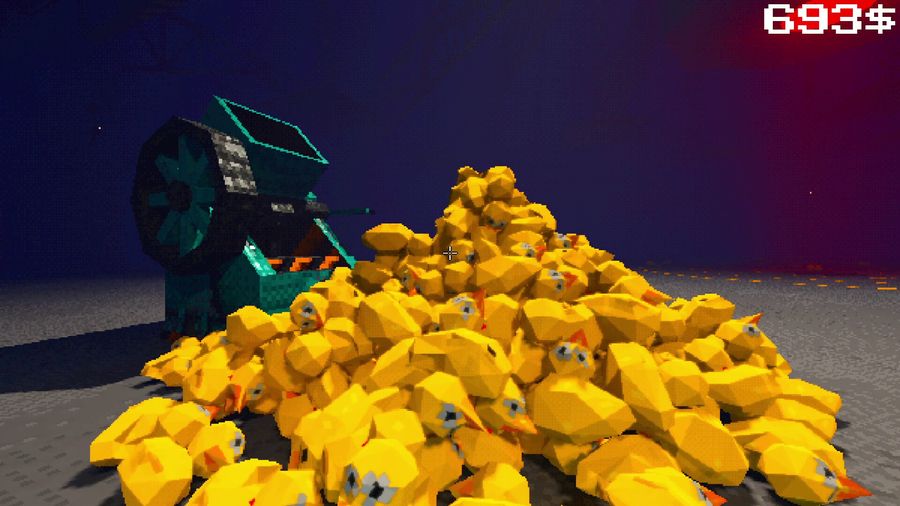 An Automater machine buried under a mountain of rubber ducks